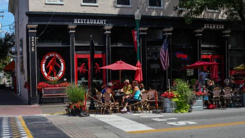 Exterior of the front entrance at Red Yeti