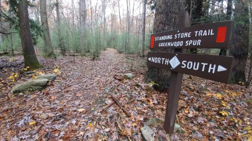 Standing Stone Trail Greenwood Spur sign