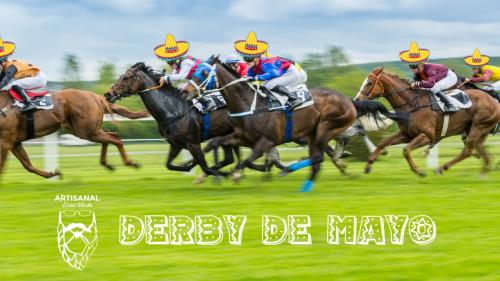 race horses with sombreros