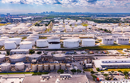Fuel tank farm at Port Everglades.