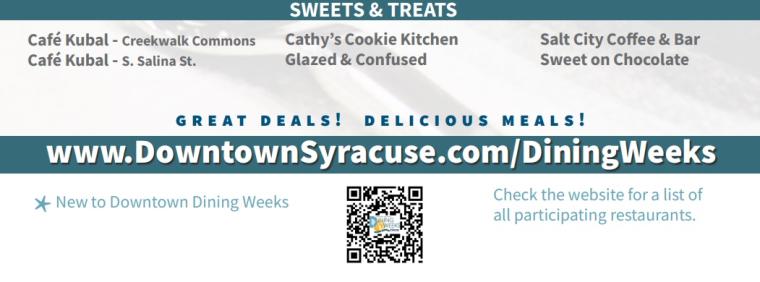 Sweet Treats Deals for Downtown Syracuse Dining Weeks