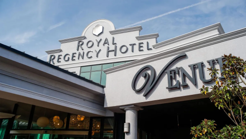 The exterior of the Royal Regency Hotel.