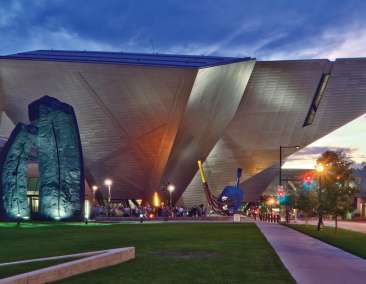 Denver Art Museum Exterior at Night