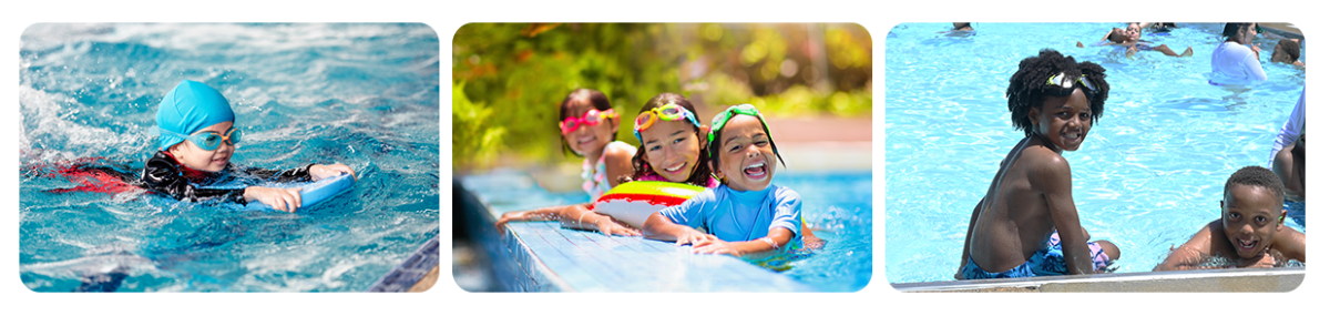 Kids Swimming Collage
