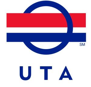 Logo for Utah Transit Authority - red and blue bars with a blue circle and UTA underneath
