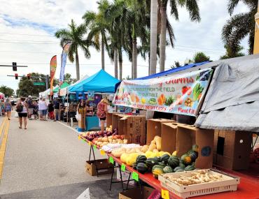 Downtown Punta Gorda's Farmer's Market on a warm September day