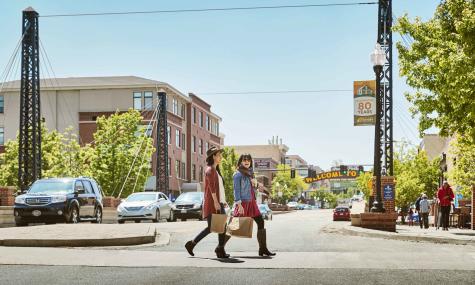 people shopping in downtown golden