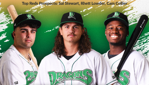 Dayton Dragons Sal Stewart, Rhett Lowder, Cam Collier