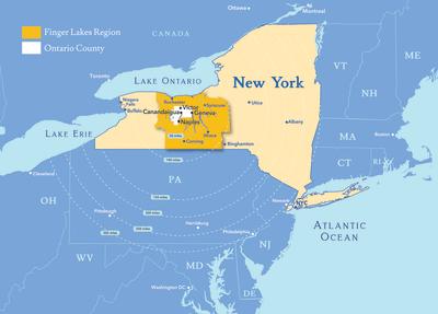 Locator map of New York State and the Finger Lakes