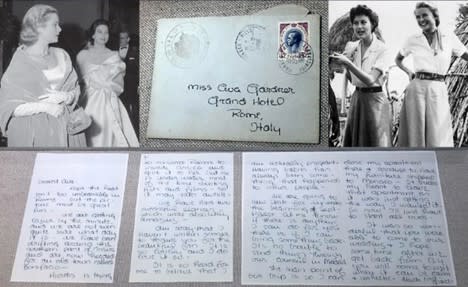 Letter from Grace Kelly to Ava Gardner