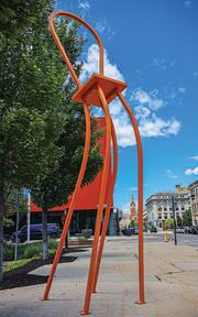 Orange Windswept sculpture