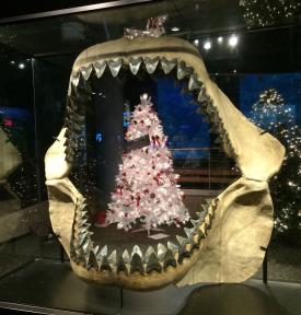 Christmas tree through a sharks mouth