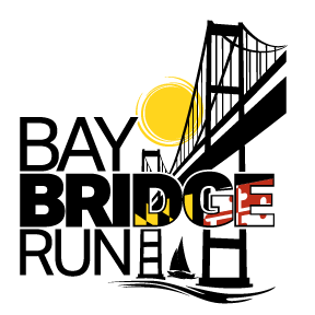 Bay Bridge Run with Maryland flag colors and baybridge