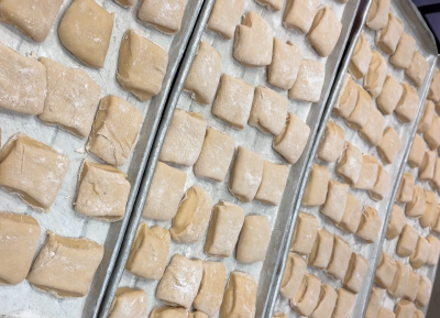 Fastnacht dough getting ready for the fryer