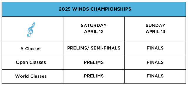 2025 Winds Schedule
