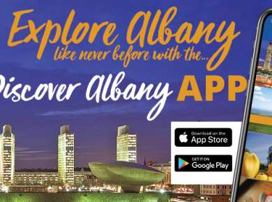 Discover Albany App header