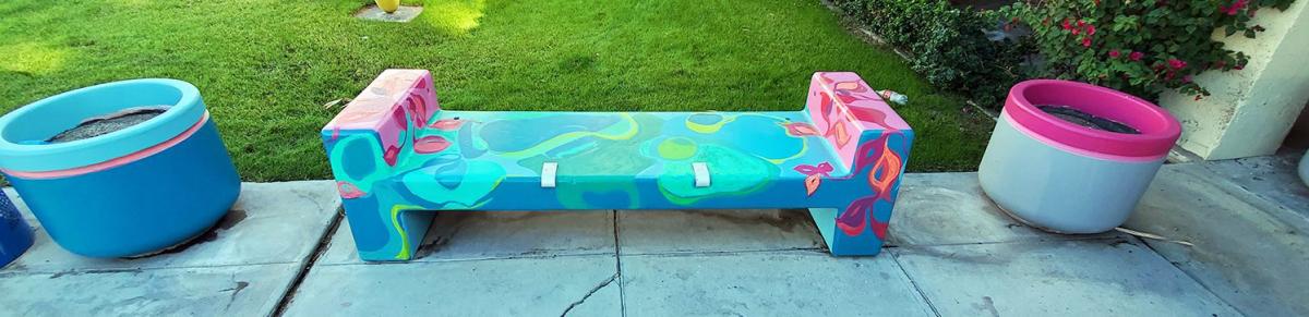 Palm Springs colorful bench