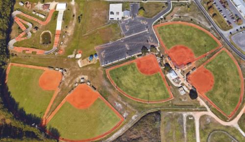 Aerial View of Carmalita Park Softball Fields