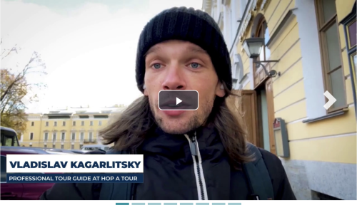 Screenshot of Hop a Tour's video tour of St. Petersburg by Vladislav Kagarlitsky