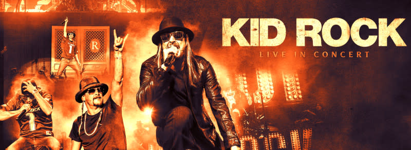 Kid rock is photographed to promote an upcoming concert at INTRUST Bank Arena