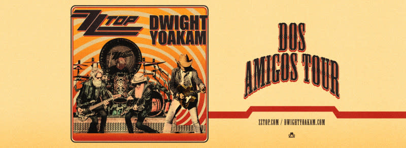 An illustration depicts ZZ Top and Dwight Yoakam to promote their upcoming tour in Wichita