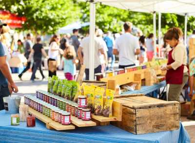 Products for sale at Denver Union Station Farmers Market