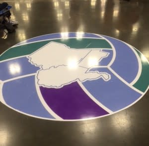 Logo on gym floor