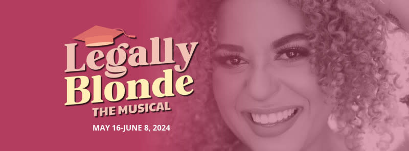 An Actress poses for a poster advertising "Legally Blonde"