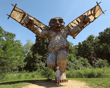 One of the Thomas Dambo Trolls at Aullwood Audubon
