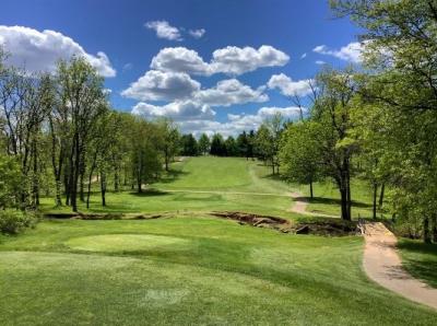 a photo of hole 18 at Honey Run Golf Course