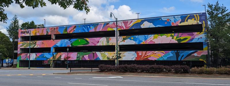 Dunwoody Marta Mural Flora Chroma Parking Deck Mural of Native Flowers