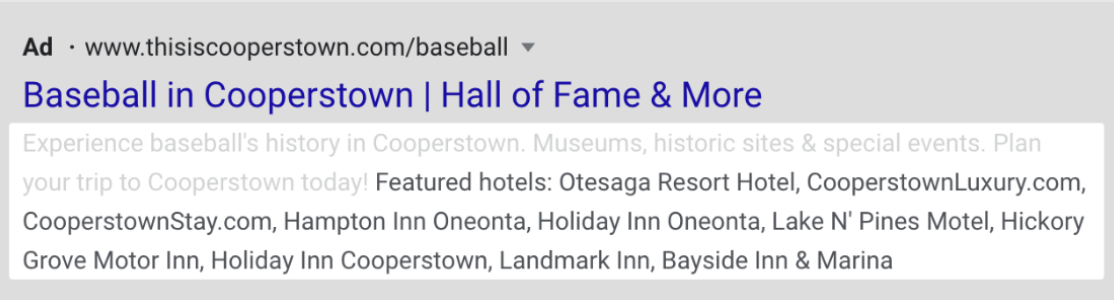Featured Hotel Search Engine Ad