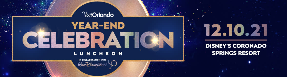 Visit Orlando Year-End Celebration December 10, 2021 website header