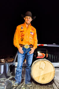 Brody with Whiskey Barrel