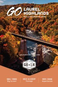 The Laurel Highlands' brilliant fall foliage is featured on the back cover of the GO Laurel Highlands Destination Guide