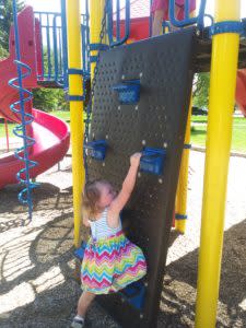 Enjoying the Playground at LaBonte Park