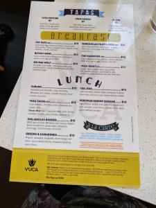 food menu at yuca by cedar in bellevue