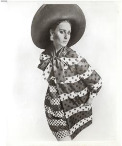 Woman in Polka Dots with Hat - Bill Blass Model