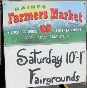 Haines Farmers Market Sign