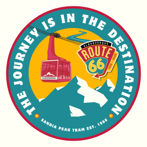 The Route 66 Centennial sticker from the Sandia Peak Aerial Tramway.