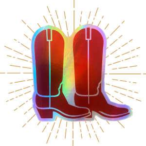 holographic Amarillo boot sticker