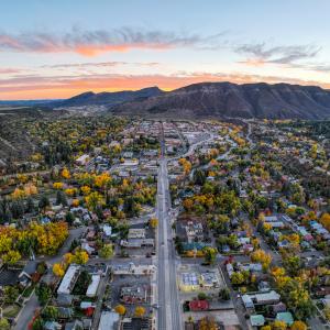 Drone of Downtown Durango During Fall
