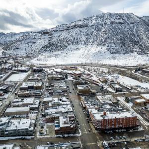 Downtown Durango in the Winter Via Drone