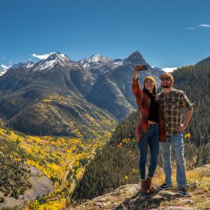 Hikers on the Colorado Trail During Fall