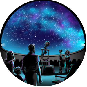 Rendering of people in the Science Central planetarium