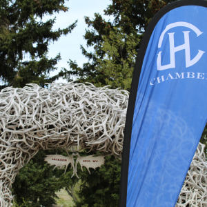 jackson hole chamber flag and antler arch
