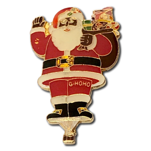 Balloon Fiesta black Santa Claus pin