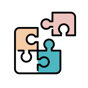 Illustration of jigsaw puzzle pieces.