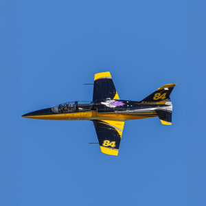 Jet class aircraft soaring at high speed.