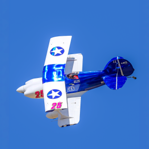 Classic biplane competing in its racing class.